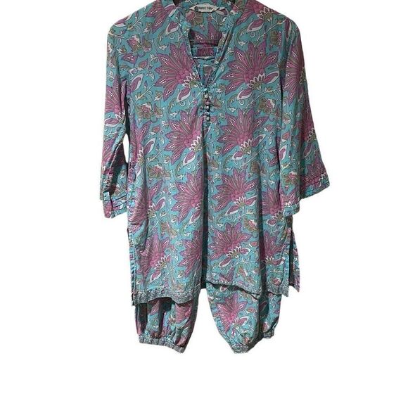 TARa C TARa Turquoise Pink Floral Co-ord Set Size S - Picture 2 of 14